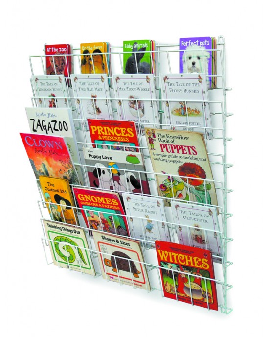 Wall Mounted Square 10 Shelf Book Rack