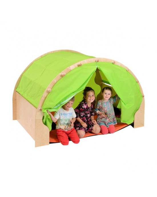 Play Pod & Canopy & 1 Set of Curtains - Lime Green