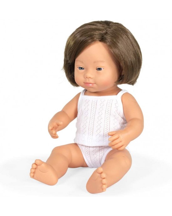 BABY DOLL CAUCASICAN GIRL WITH DOWN SYNDROME 38CM