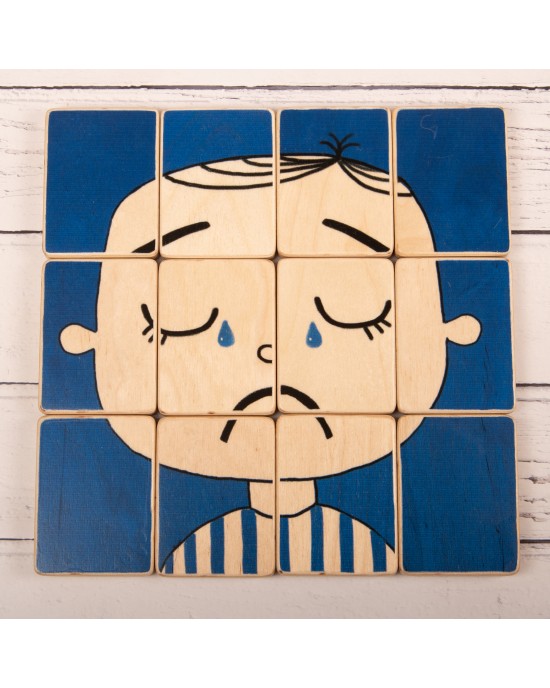 Puzzle Heads in Pieces Set 1 - Scared and Sad