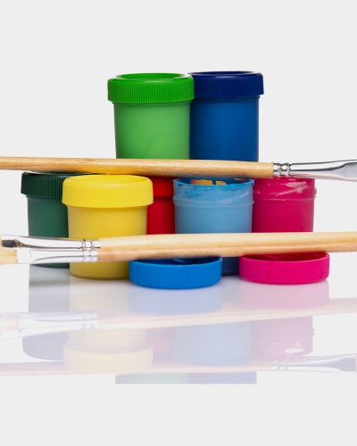 Paint Pots, Brushes + Sorting Bowls