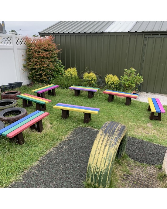 Eco-Rainbow Recycled Bench (1.2M)