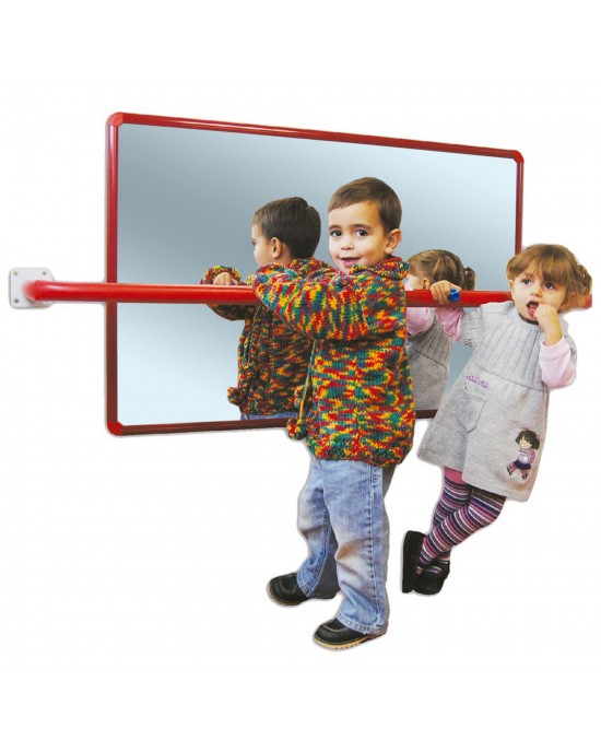 Baby Room Mirror with stabilizing padded bar