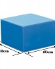 TWO TONE BLUE SQUARE POOF - 26 CM