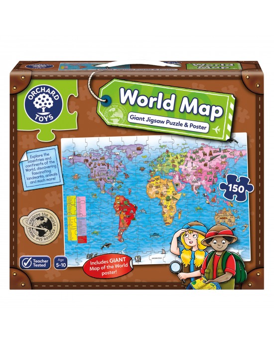WORLD MAP PUZZLE AND POSTER (5-10)