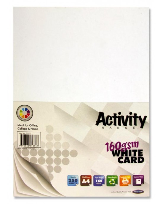 A4 White Card 250 Sheets Bumper Pack